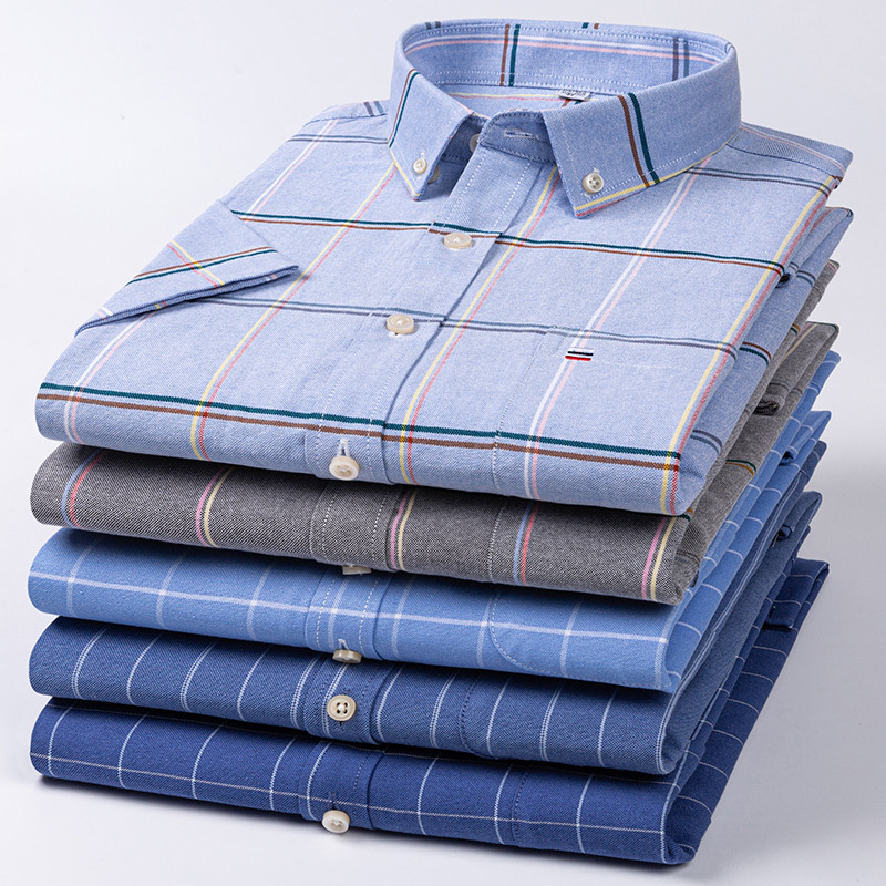 Oxford Cotton Casual Shirt Business - Chemise à manches courtes en coton