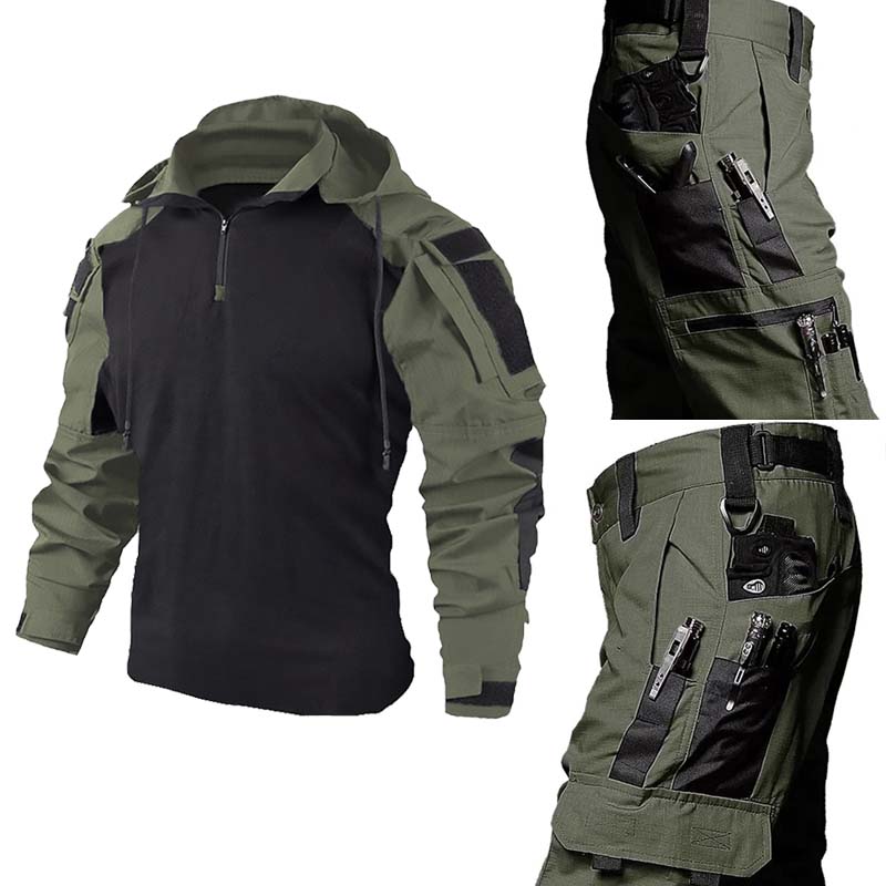 Tactical Military Shirt Cargo - Ensemble uniforme militaire tactique, chemise respirante