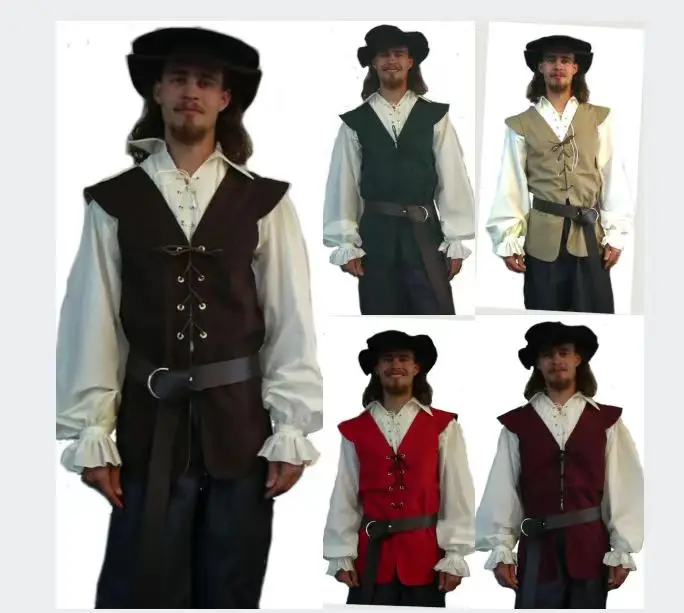 Medieval Gothic Lace Up Pirate Shirt - Chemises médiévales à volants gothique Steampunk