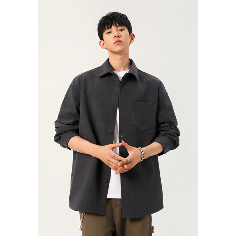 Corduroy Button Up Shirt Men - Haut en velours côtelé à boutons