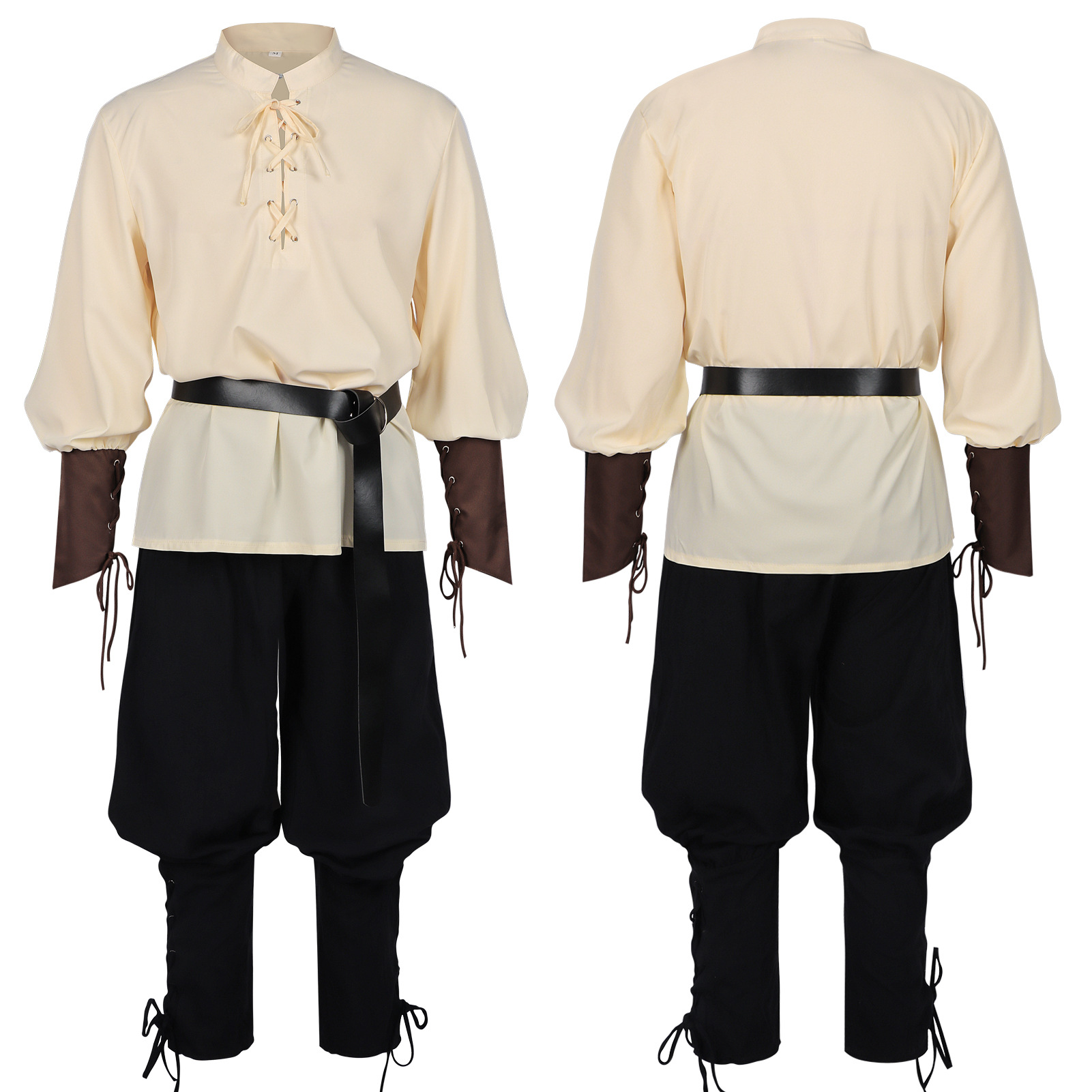 Medieval Gothic Lace Up Pirate Shirt - Chemise médiévale Renaissance pour homme avec