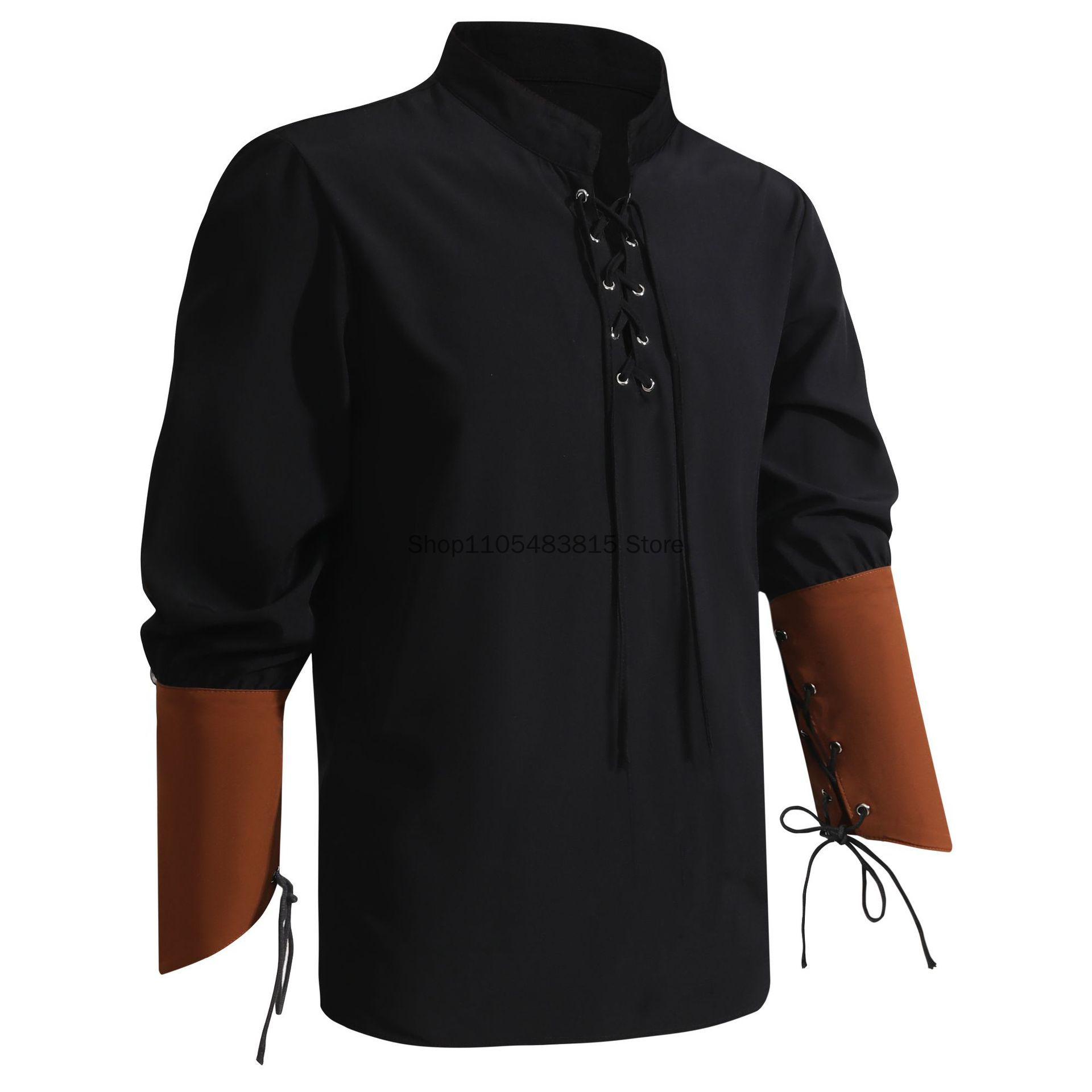 Medieval Gothic Lace Up Pirate Shirt - Chemise de pirate pour homme -