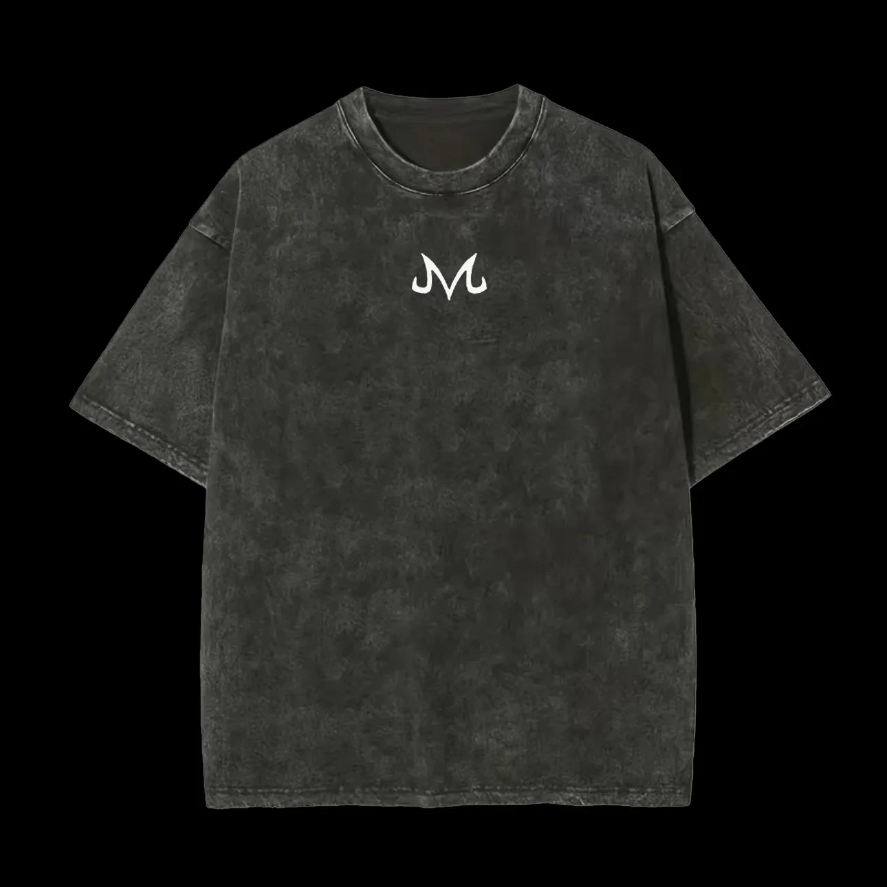 Acid Wash Vintage Graphic T Shirt - T-shirt Homme Majin M Logo Effet