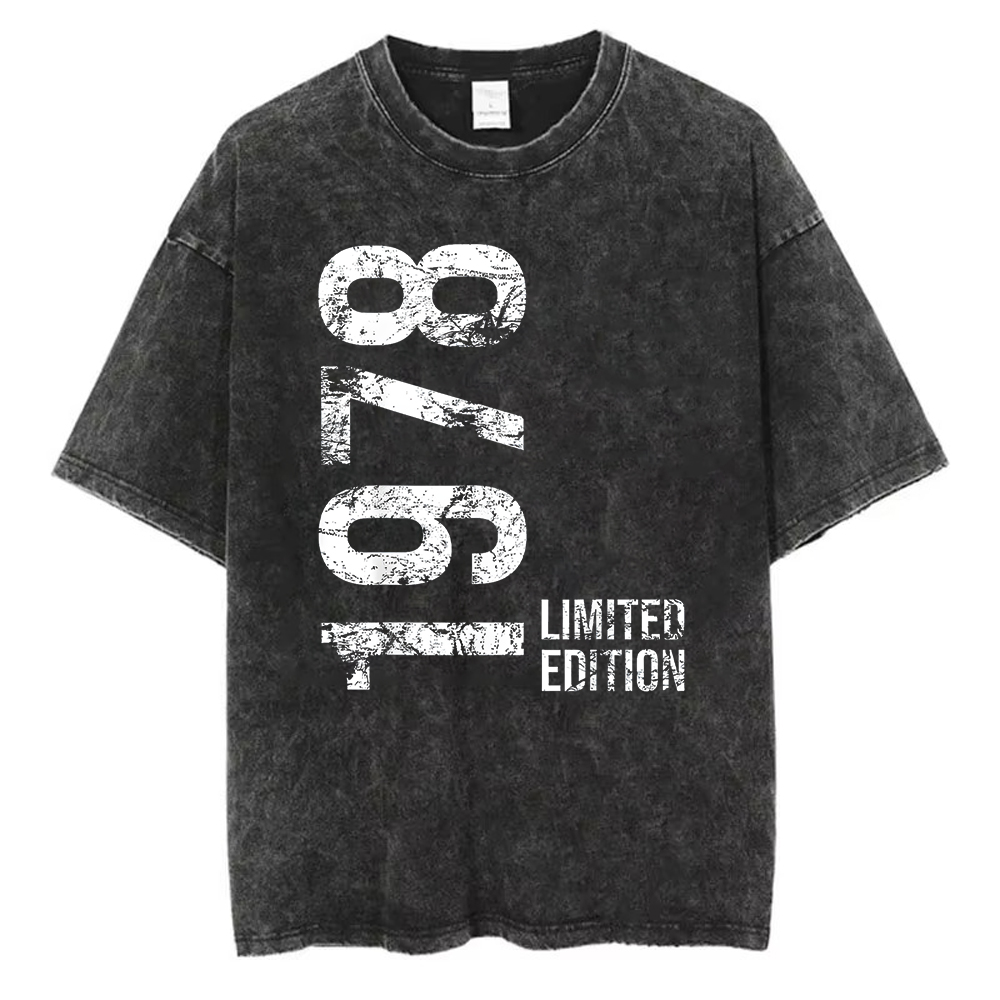 Acid Wash Vintage Graphic T Shirt - T-shirt édition limitée 1978 en coton