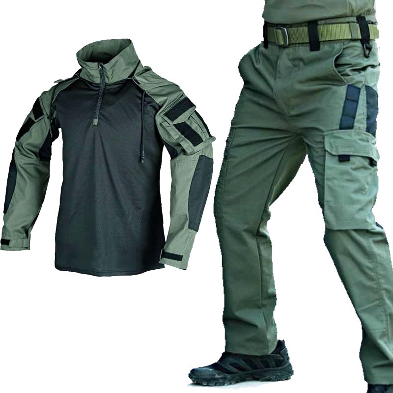 Tactical Military Shirt Cargo - Ensemble uniforme tactique militaire, chemise grenouille