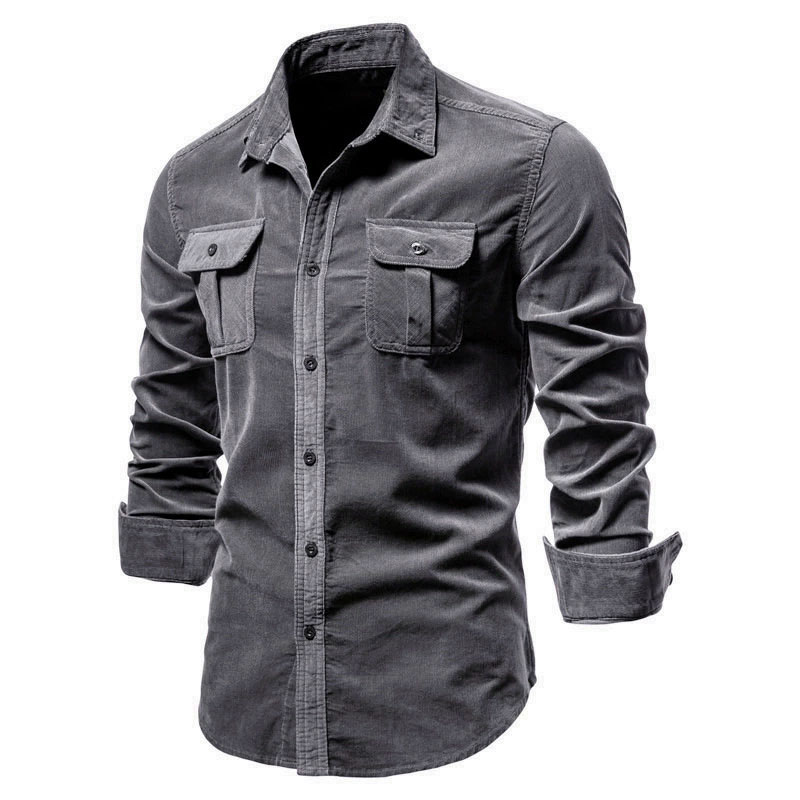 Veste chemise décontractée en  - Corduroy Button Up Shirt Men avis et prix