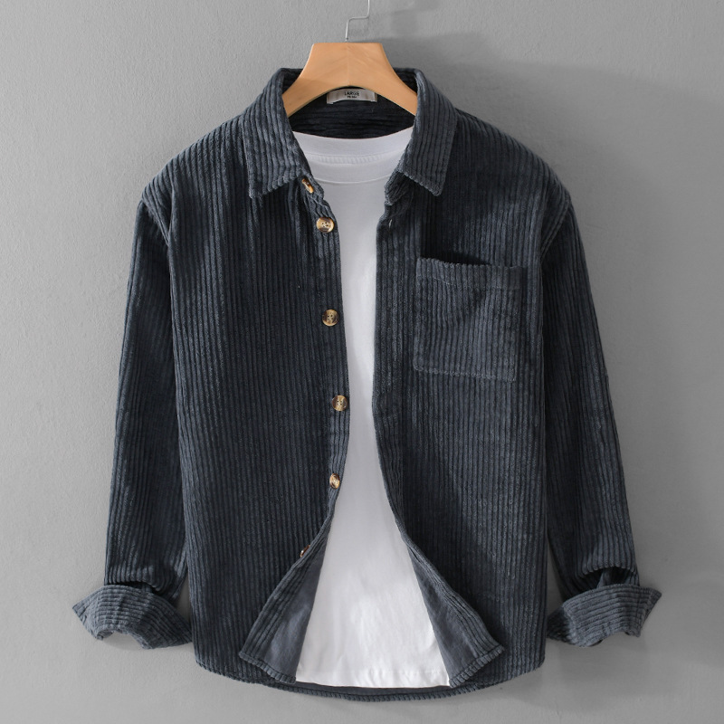 Nouvelle Chemise en Velours Cô - Corduroy Button Up Shirt Men avis et prix