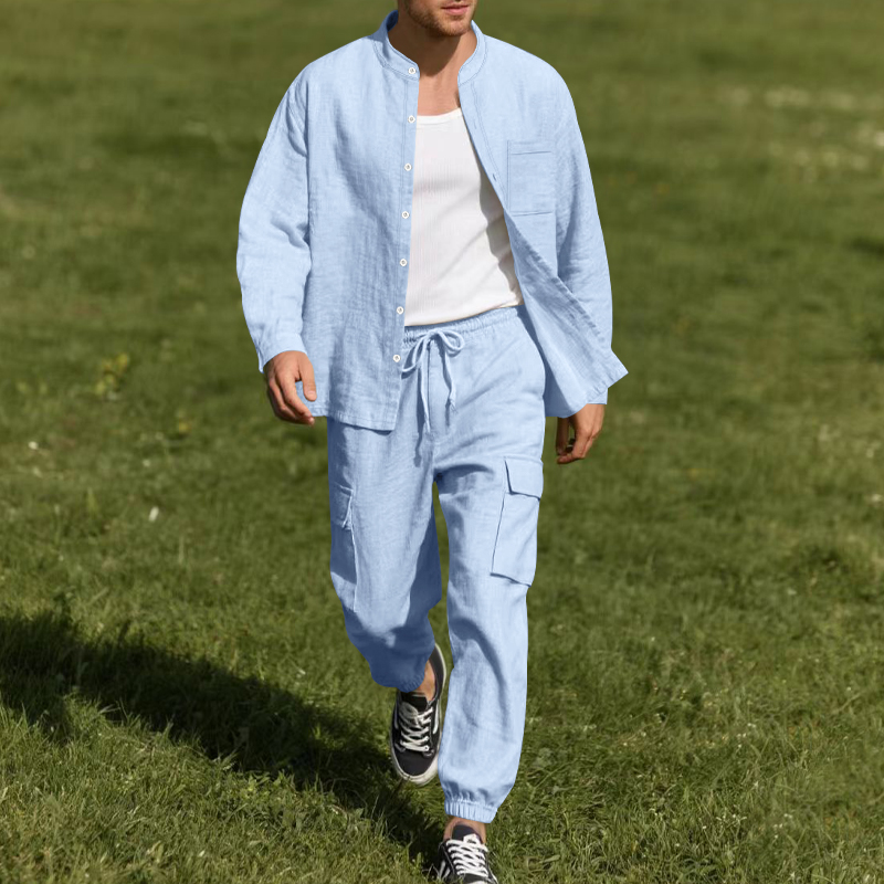 Ensemble deux pièces en lin re - Mens Linen Shirt Long Sleeve avis et prix