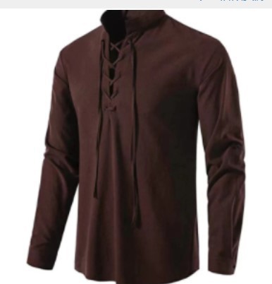 Chemise de pirate pour homme,  - Medieval Gothic Lace Up Pirate Shirt avis et prix