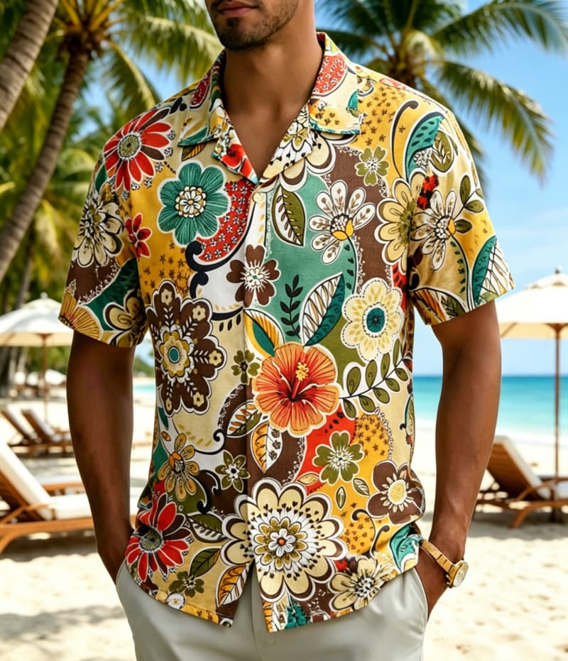 Chemise pour homme à imprimé f - Vintage Hawaiian Floral Shirt avis et prix
