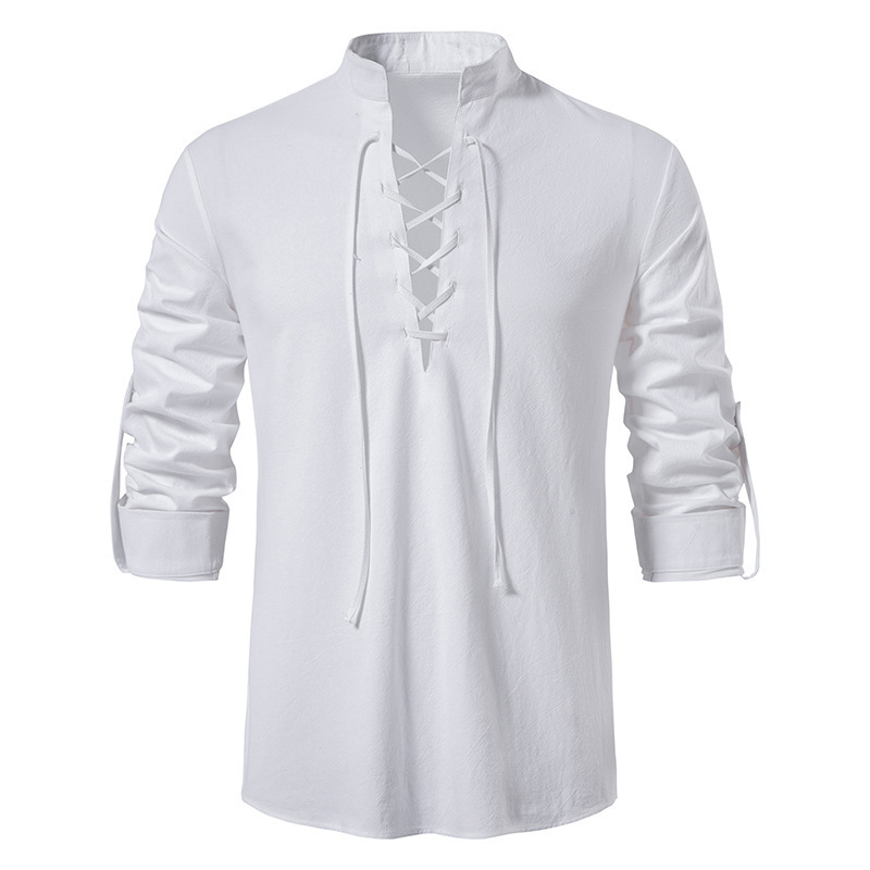 Chemise médiévale pour hommes  - Mens Linen Shirt Long Sleeve avis et prix