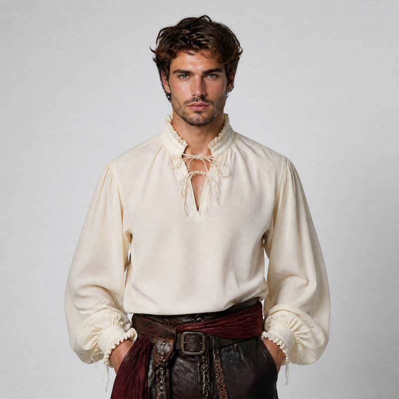 Chemise de pirate médiévale Re - Medieval Gothic Lace Up Pirate Shirt avis et prix