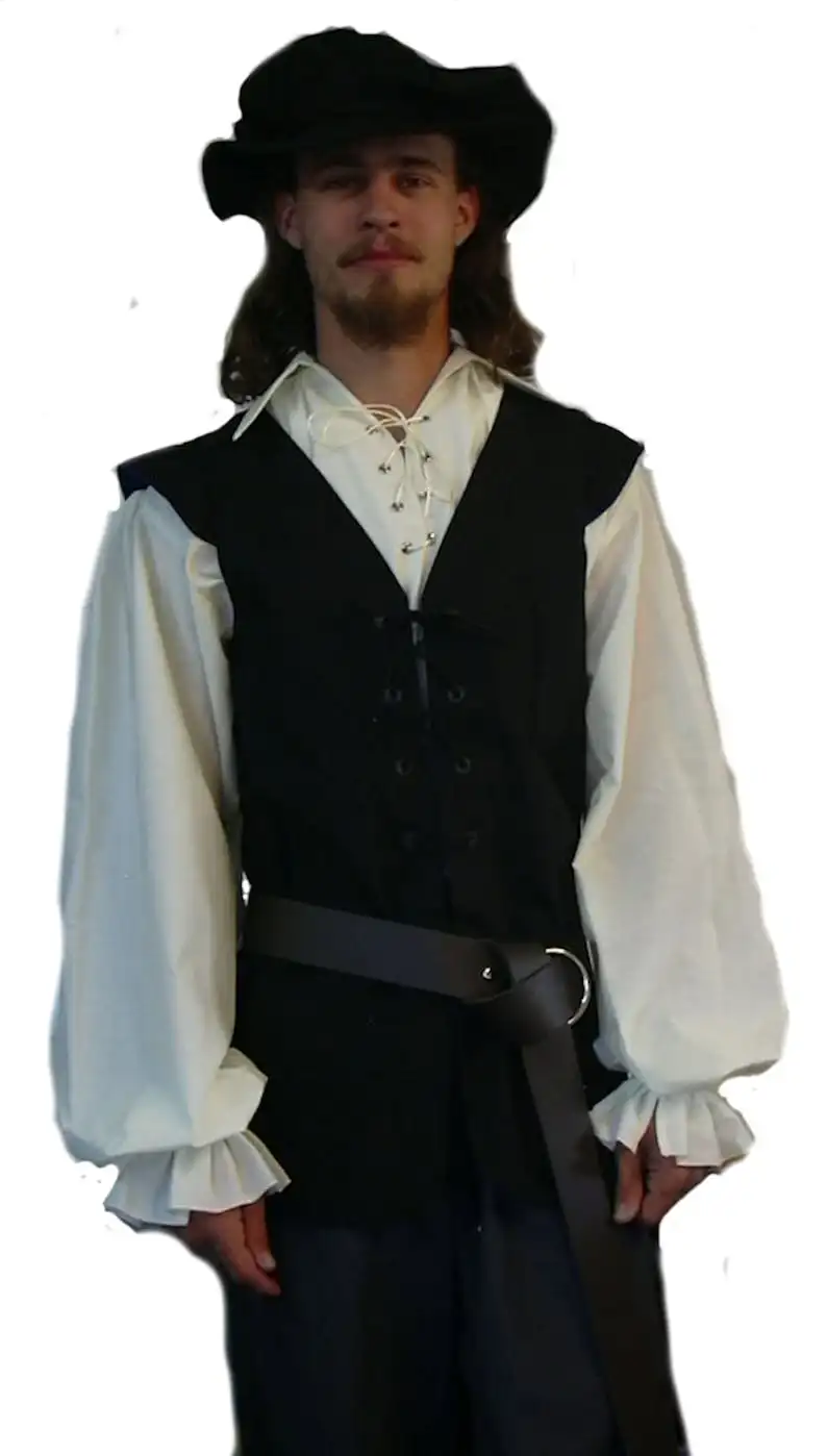 Chemises médiévales à volants  - Medieval Gothic Lace Up Pirate Shirt avis et prix