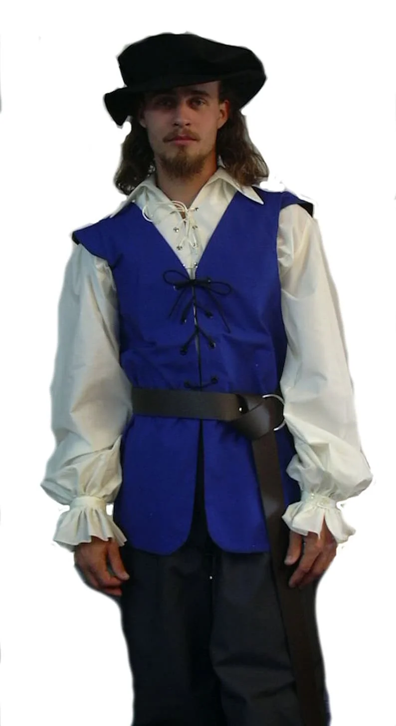 Chemises médiévales à volants  - Medieval Gothic Lace Up Pirate Shirt avis et prix