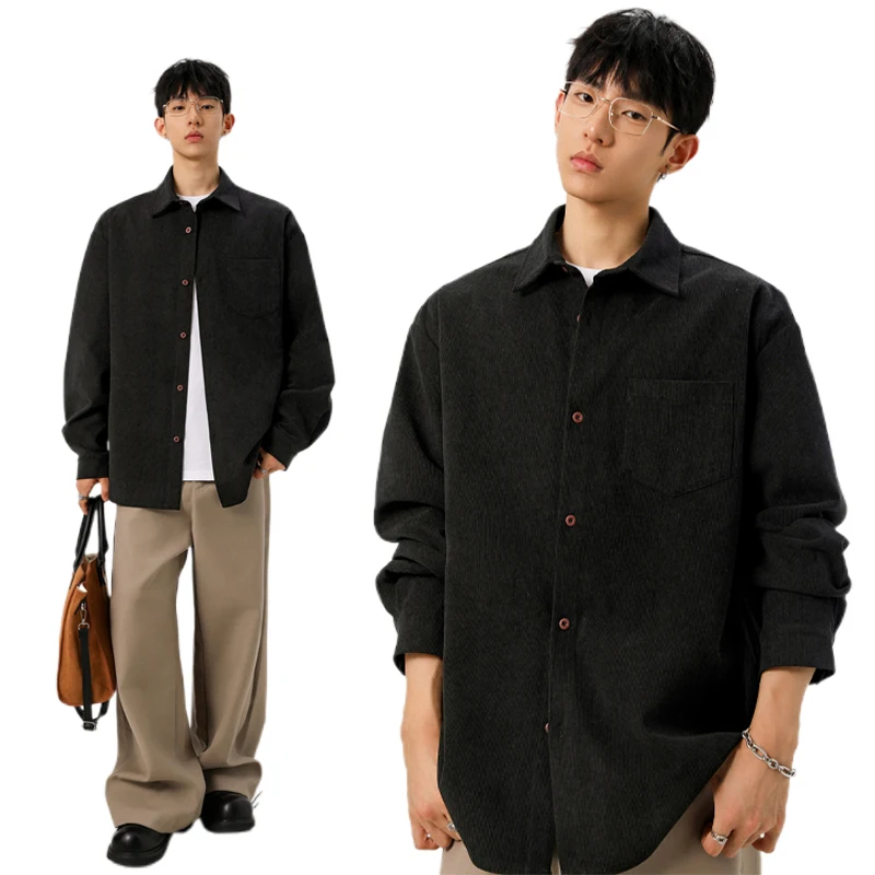 Haut en velours côtelé à bouto - Corduroy Button Up Shirt Men avis et prix