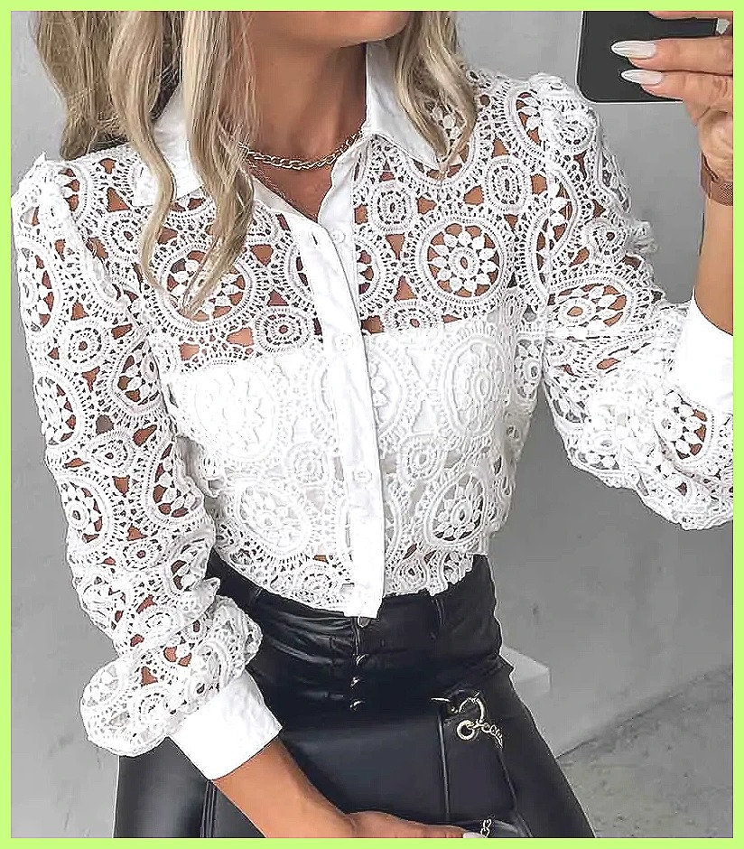 Chemisier blanc en dentelle po - Shirts avis et prix