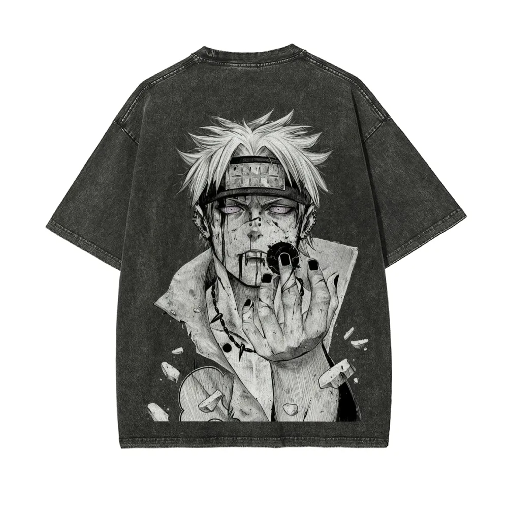 T-shirt Naruto Pain Rinnegan A - Acid Wash Vintage Graphic T Shirt avis et prix