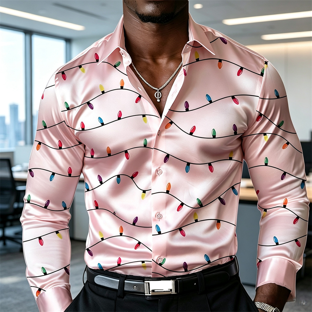 Chemise de Noël pour homme, ch - Mens Satin Silk Dress Shirt avis et prix