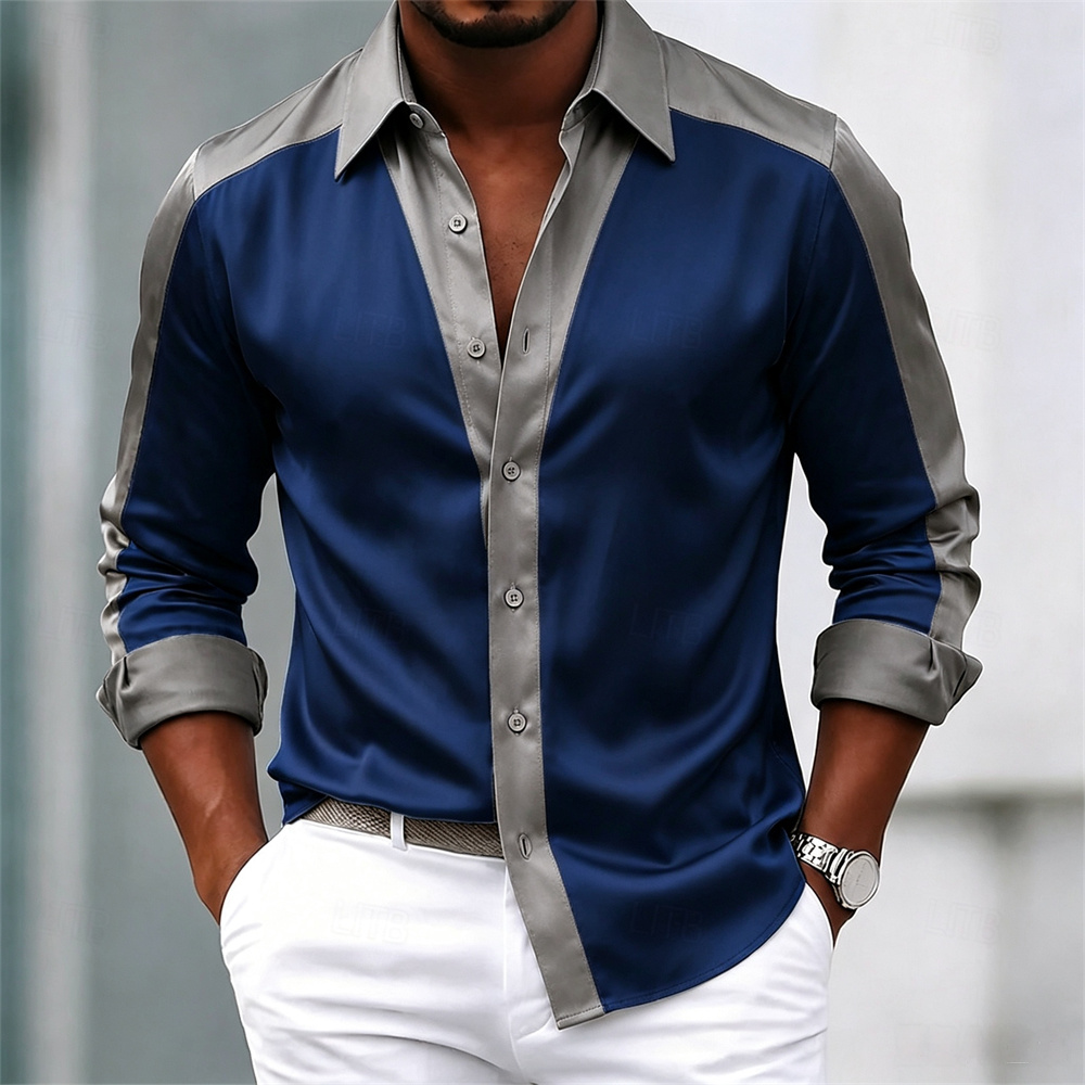 Chemise pour homme en satin, c - Mens Satin Silk Dress Shirt avis et prix