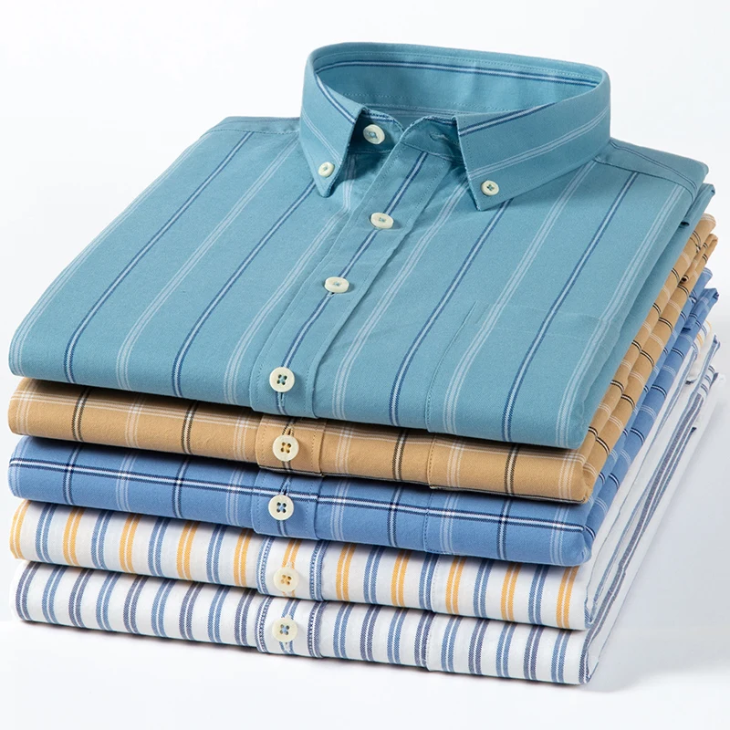 Chemise à carreaux rayée Oxfor - Oxford Cotton Casual Shirt Business avis et prix