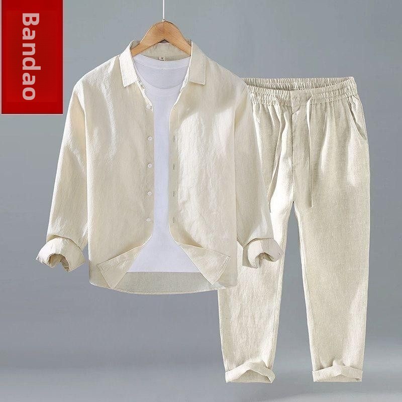 Ensemble deux pièces en lin am - Mens Linen Shirt Long Sleeve avis et prix