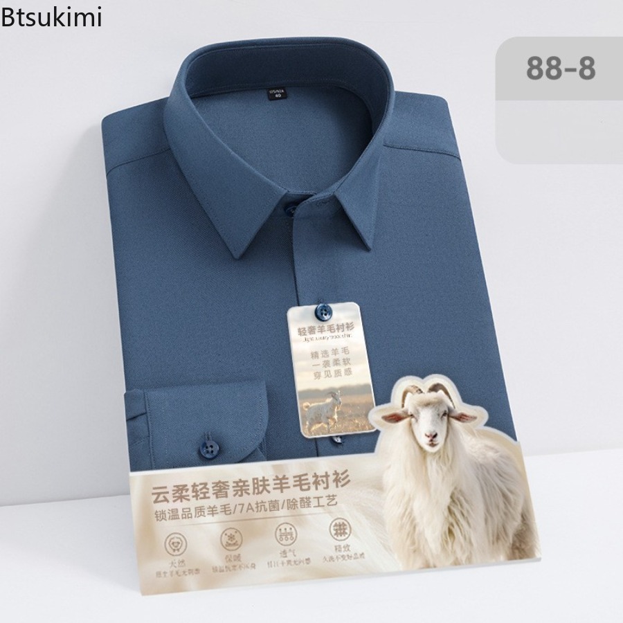 Chemises à manches longues en  - Mandarin Collar Formal Shirt Slim Fit avis et prix