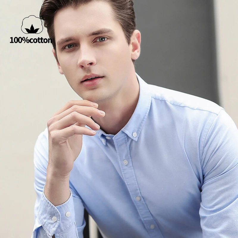 Nouvelle chemise Oxford pour h - Oxford Cotton Casual Shirt Business avis et prix